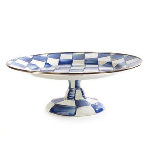 Royal check pedestal platter